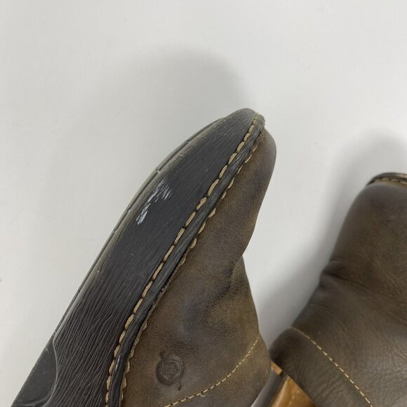 Born Brown Leather Clogs Women’s Size 7 Comfort Slip In Shoes - Picture 11 of 12